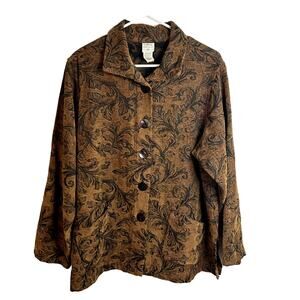 C.M.C. Cotton Brocade Tapestry Sabrina Witchy Jacket Womens Size XL Vintage
